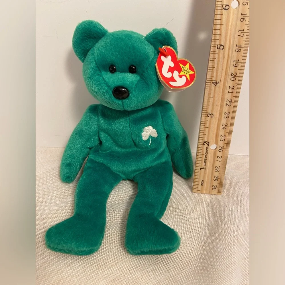 TY Erin Beanie Baby Babies Erin embroidered shamrock teddy bear 90s 1997 vintage - Picture 3 of 16